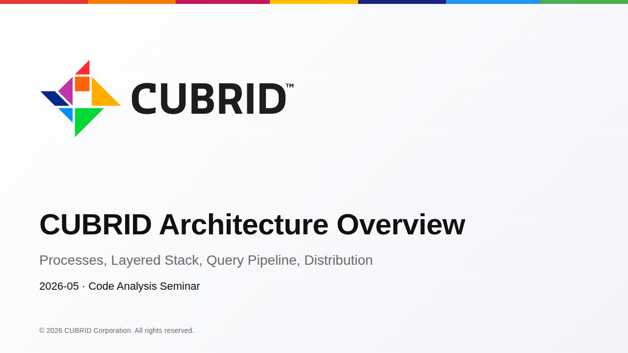 CUBRID Architecture Overview first slide